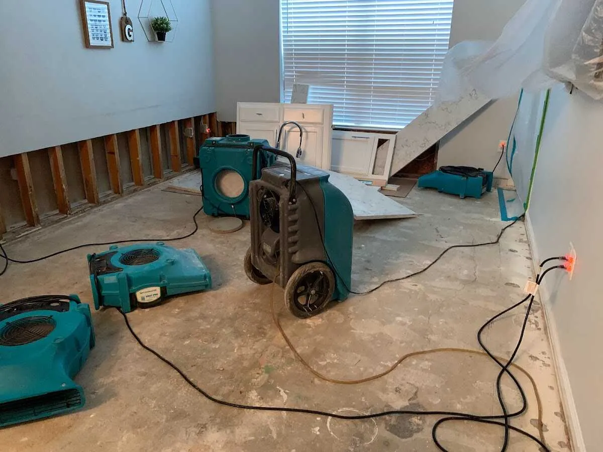 Dehumidifier in flood-cut room for Water Extraction & Removal in Vacaville